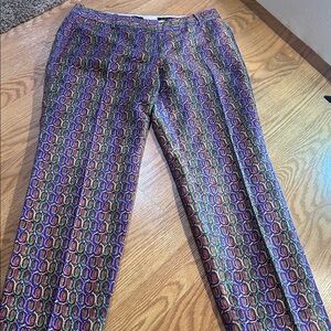 J. Crew Café Capri Pants - Multicolor Pattern